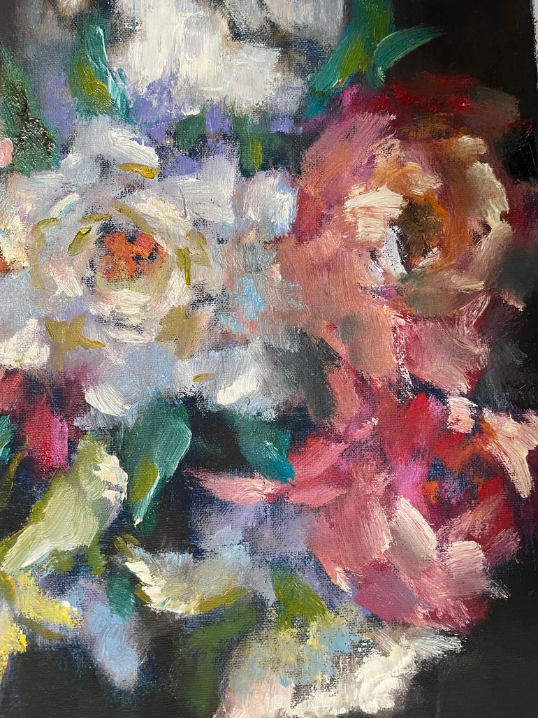 Original Impressionism Floral Painting by Aleksandr Ibragimov