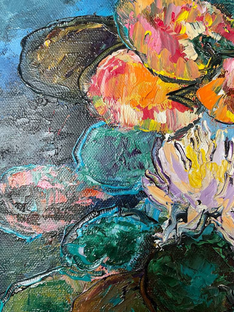 Original Art Deco Botanic Painting by Aleksandr Ibragimov