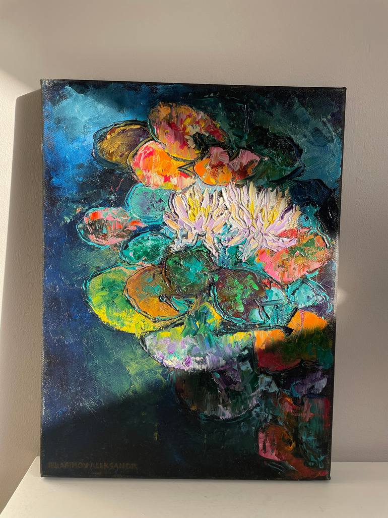 Original Art Deco Botanic Painting by Aleksandr Ibragimov