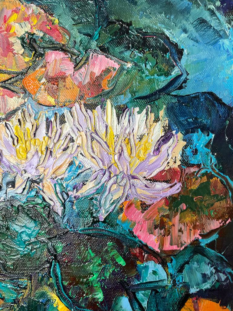 Original Art Deco Botanic Painting by Aleksandr Ibragimov