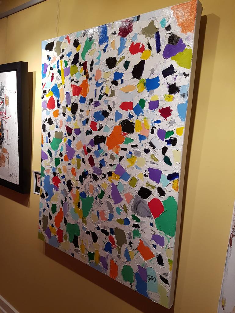 Original Abstract Expressionism Abstract Painting by S Gordon Harwood