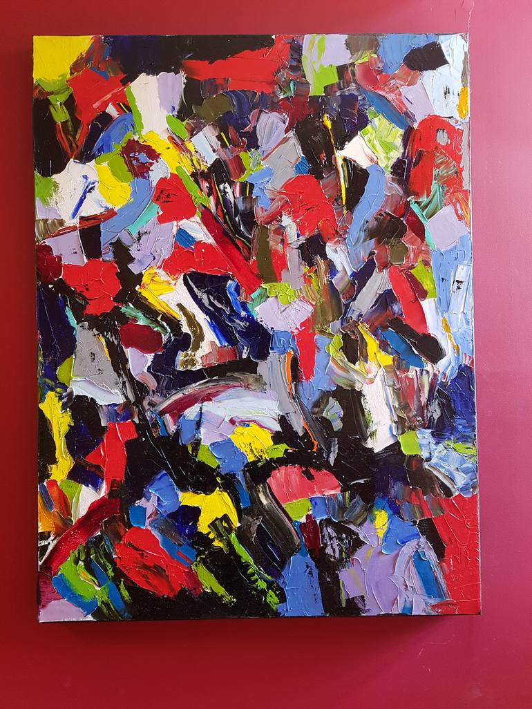 Original Abstract Expressionism Abstract Painting by S Gordon Harwood