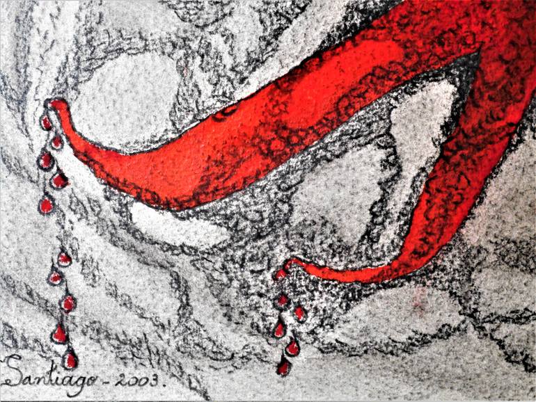 Original Abstract Expressionism Abstract Drawing by Manuel Santiago