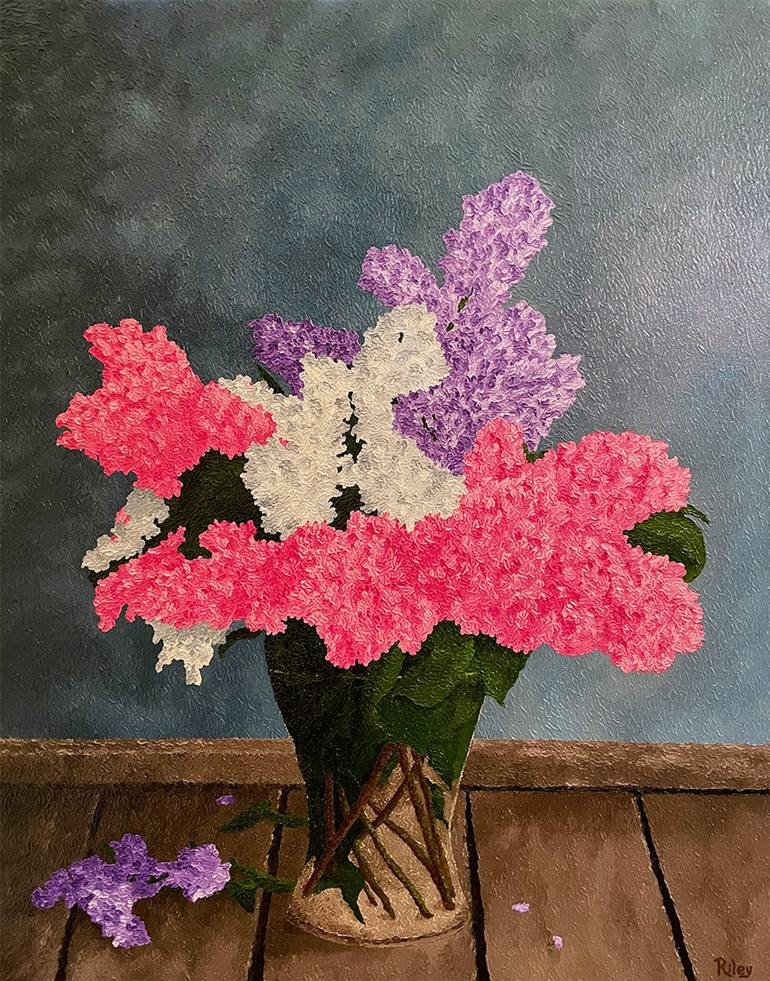 Original Expressionism Floral Paintings by Patrick Riley