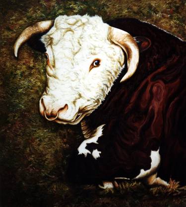 Print of Cows Paintings by Dan Civa