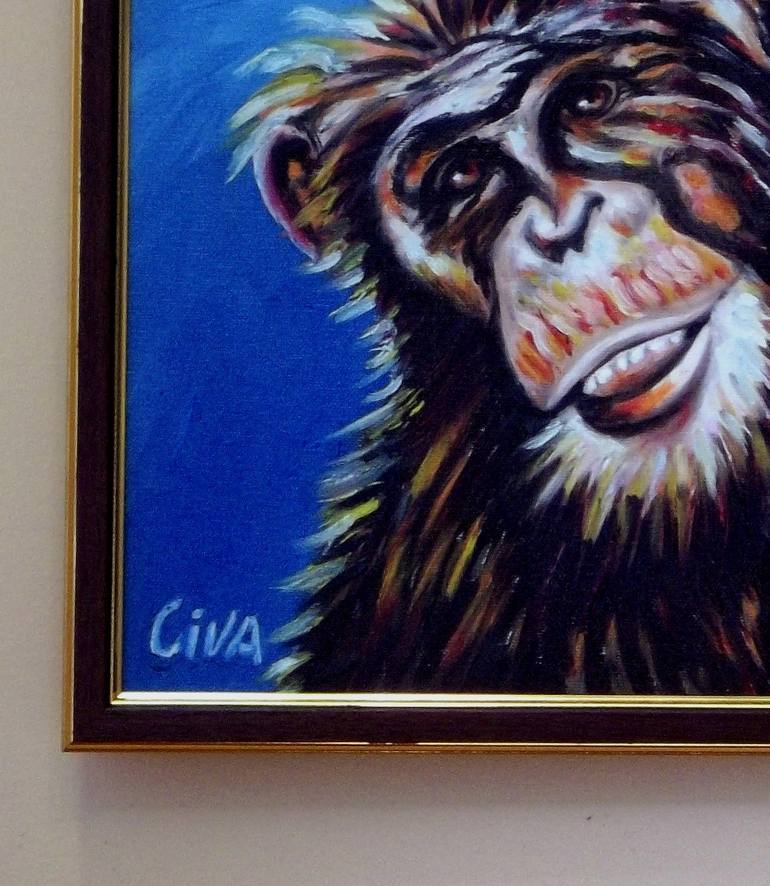 Chimpanzee portrait (chimp 13) Painting by Dan Civa Saatchi Art