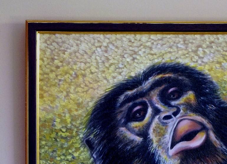 Chimpanzee portrait (chimp 5) Painting by Dan Civa Saatchi Art