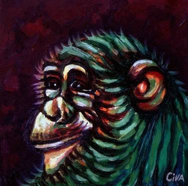 Chimpanzee portrait (chimp 9) thumb