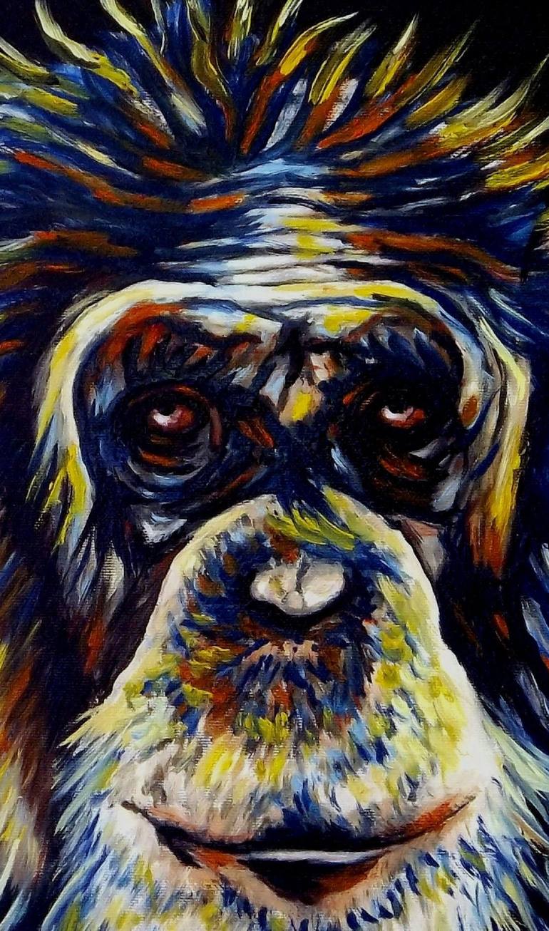 Chimpanzee portrait (chimp 12) Painting by Dan Civa Saatchi Art