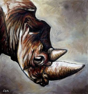 Rhinoceros portrait thumb