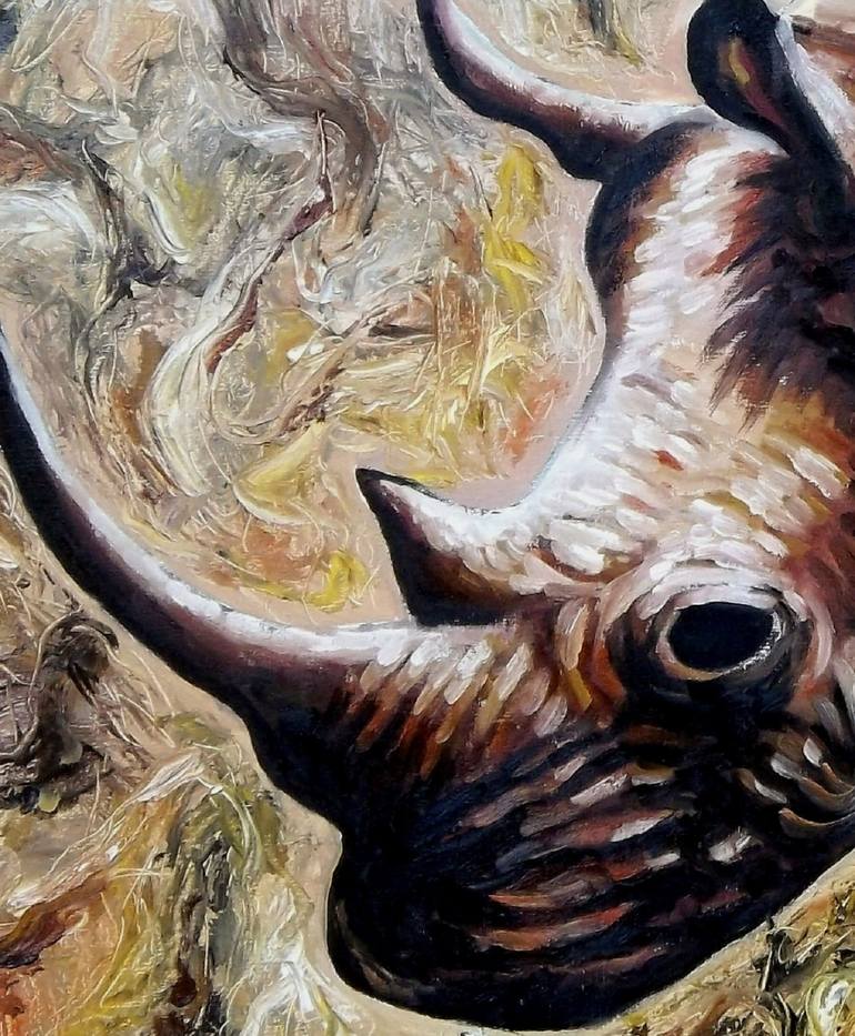 Rhinoceros, Copenhagen Zoo, Denmark Painting by Dan Civa | Saatchi Art