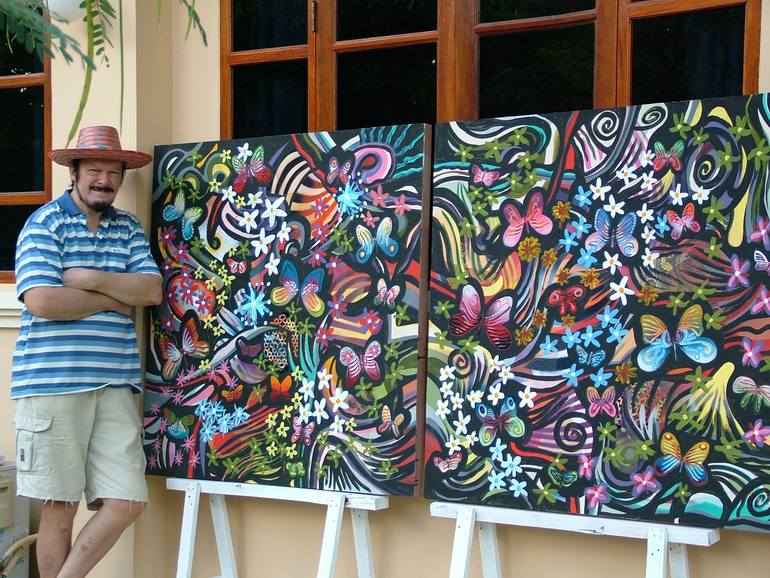 Original Abstract Expressionism Abstract Painting by Dan Civa