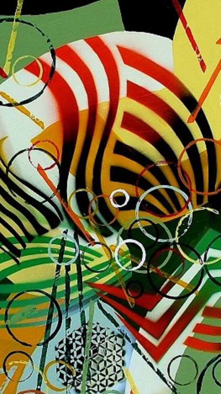 Original Art Deco Abstract Painting by Dan Civa