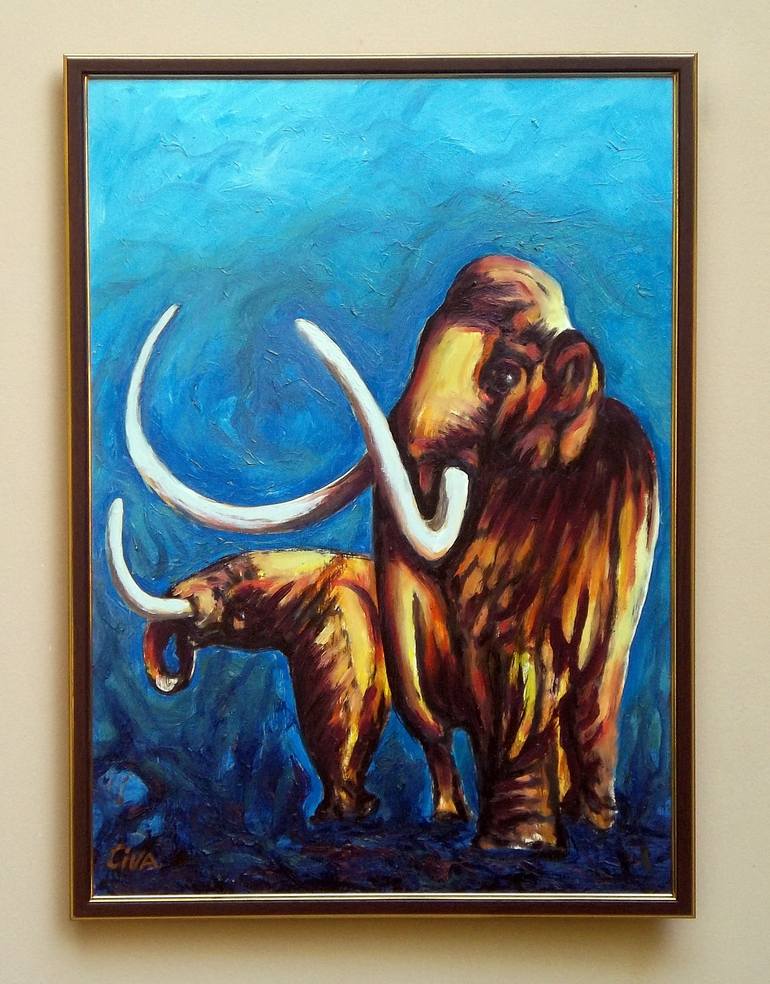 Original Abstract Expressionism Animal Painting by Dan Civa