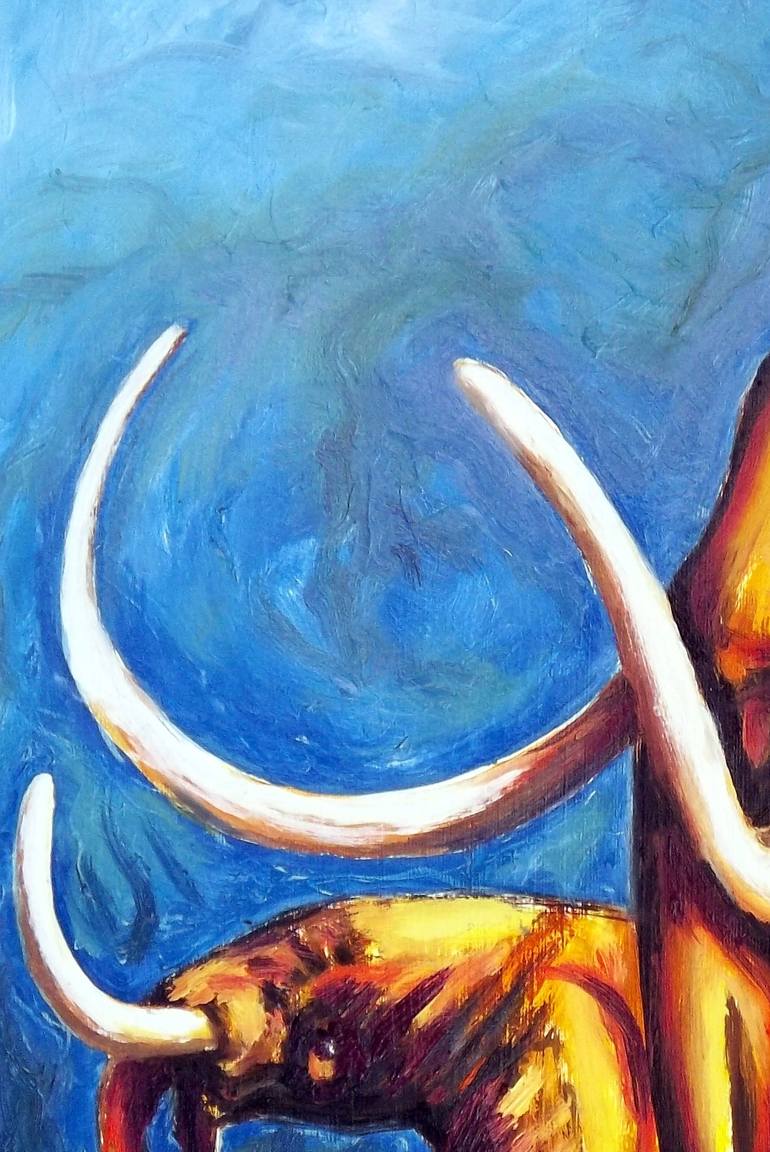 Original Abstract Expressionism Animal Painting by Dan Civa