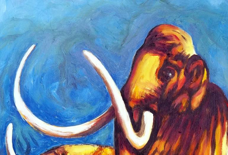 Original Abstract Expressionism Animal Painting by Dan Civa