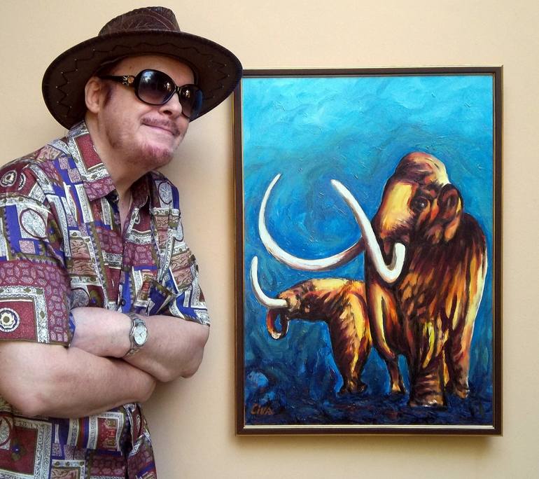 Original Abstract Expressionism Animal Painting by Dan Civa