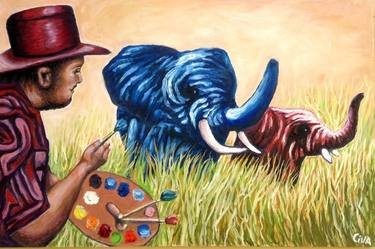 Original Conceptual Animal Paintings by Dan Civa