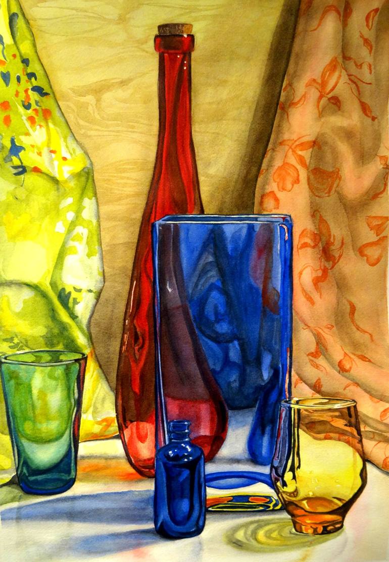 Still Life with Vases Painting by Elise Aleman | Saatchi Art