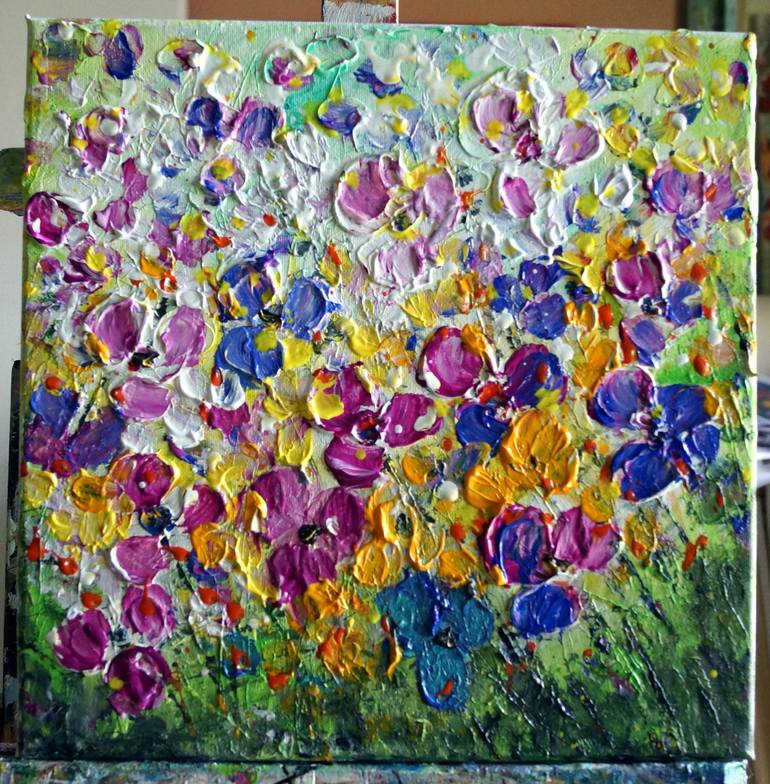 Original Abstract Floral Painting by Luiza Vizoli