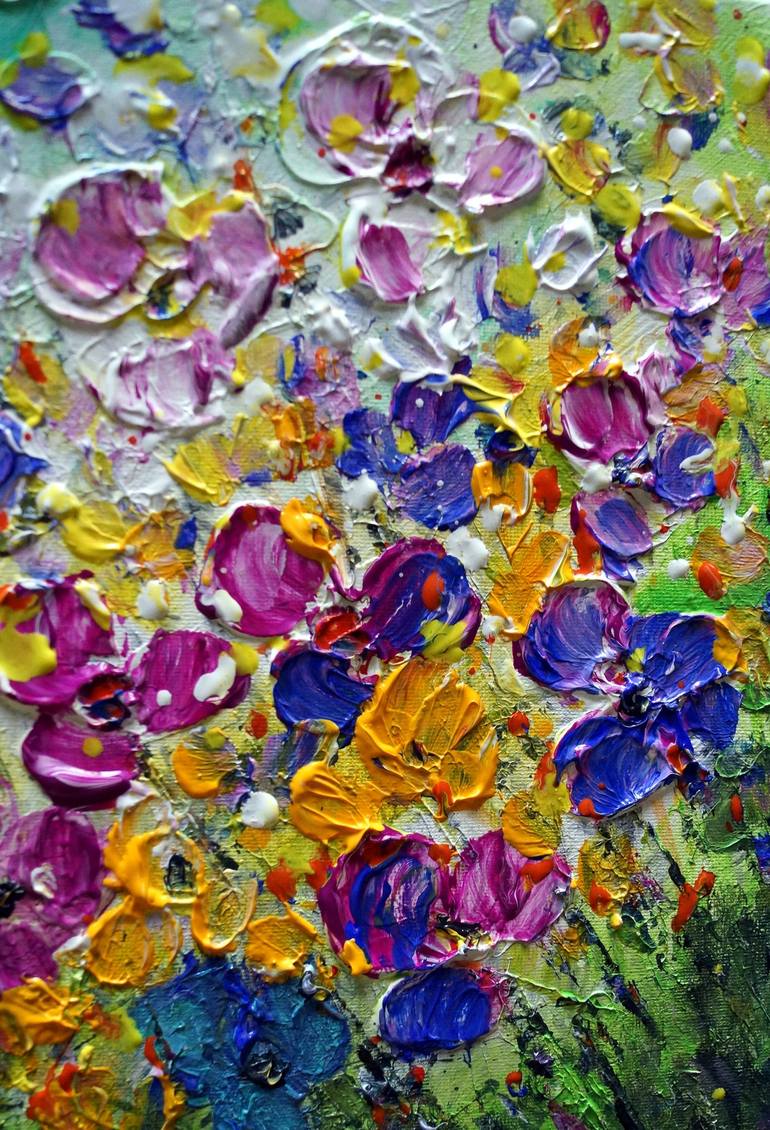 Original Abstract Floral Painting by Luiza Vizoli