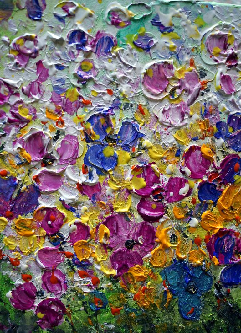 Original Abstract Floral Painting by Luiza Vizoli