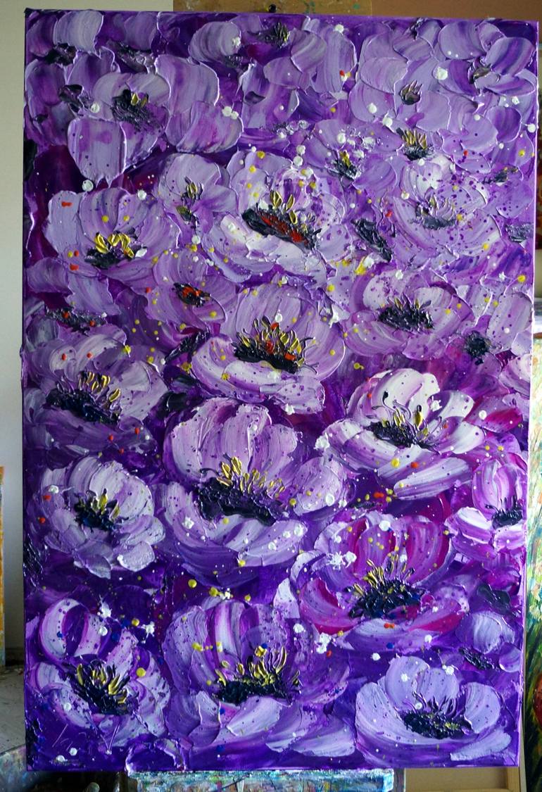 Original Abstract Floral Painting by Luiza Vizoli