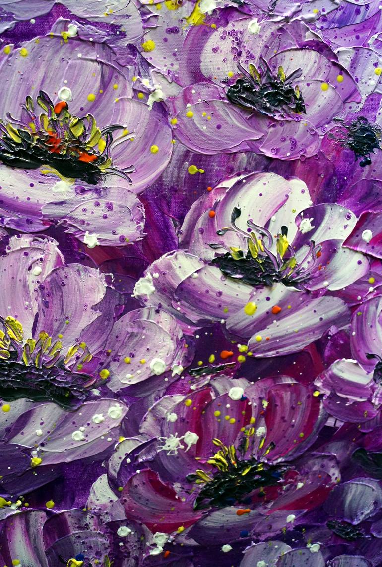 Original Abstract Floral Painting by Luiza Vizoli