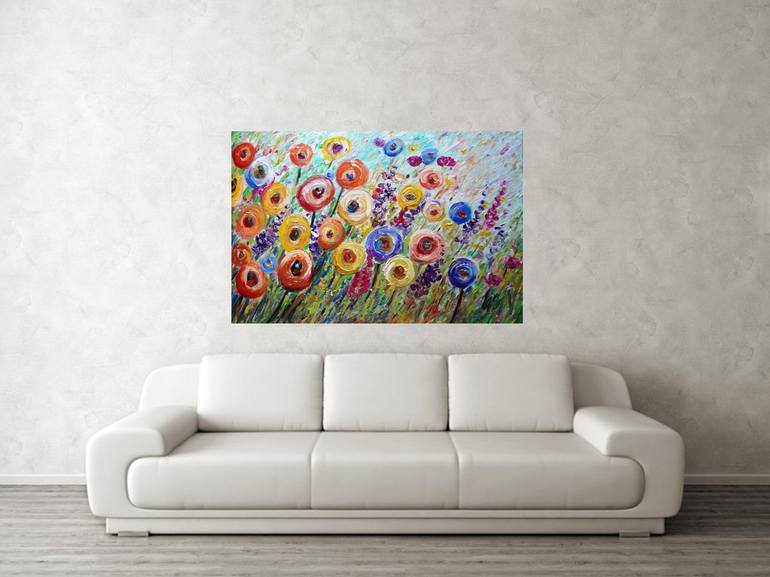 Original Abstract Floral Painting by Luiza Vizoli