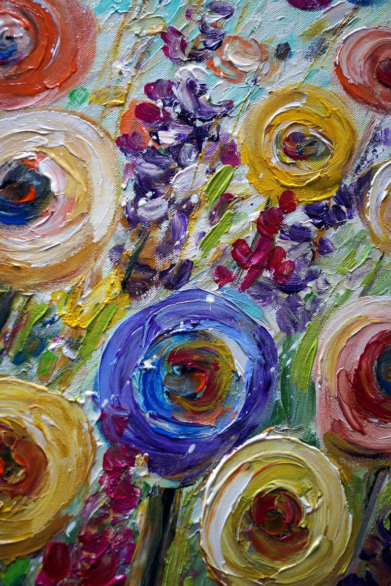 Original Abstract Floral Painting by Luiza Vizoli