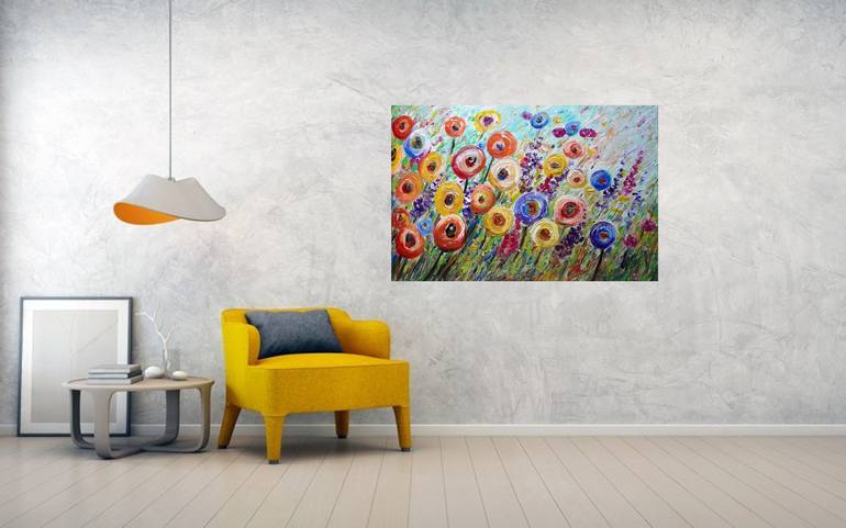 Original Abstract Floral Painting by Luiza Vizoli