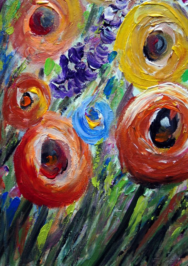 Original Abstract Floral Painting by Luiza Vizoli