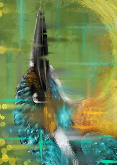 Kingfisher abstract digital thumb