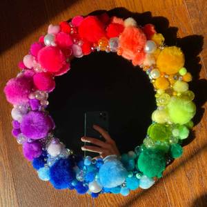 Fluffy Rainbow Mirror