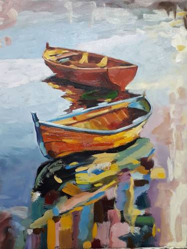 Print of Expressionism Boat Paintings by Marat Japarov