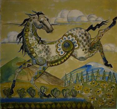 Original Fine Art Horse Paintings by Karry L