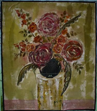 Original Art Deco Floral Paintings by Karry L