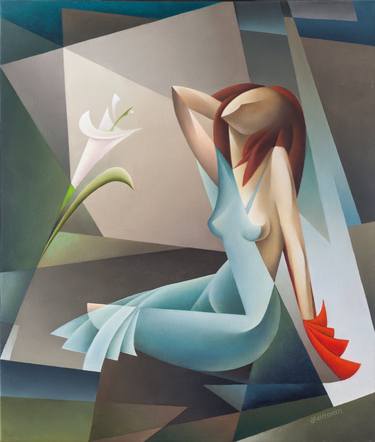 Original Abstract Expressionism Women Paintings by Isaac Feldman