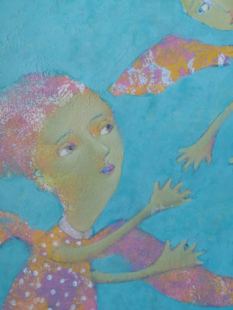 Original Figurative Kids Painting by Elena Naushirvanova