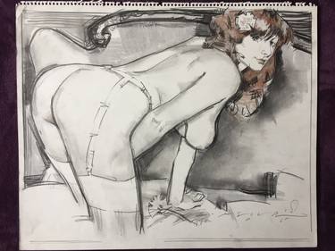 Original Figurative Erotic Drawings by Alison Pena