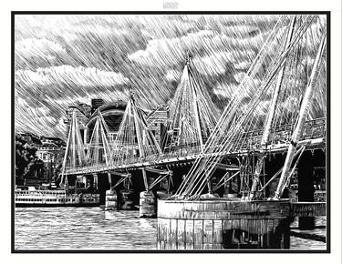 Hungerford Bridge and Golden Jubilee Bridges - Limited Edition of 50 thumb