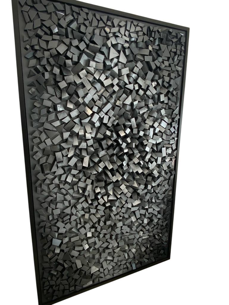 Original Geometric Abstract Sculpture by Woodblocker Woodblocker