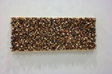 Contemporary Art Sculpture Hard Wood Wall Art Mosaic Acoustic Panel Sound Diffuse thumb