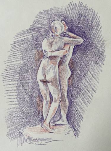 Original Expressionism Body Drawings by Katerina Nordgaard Masias