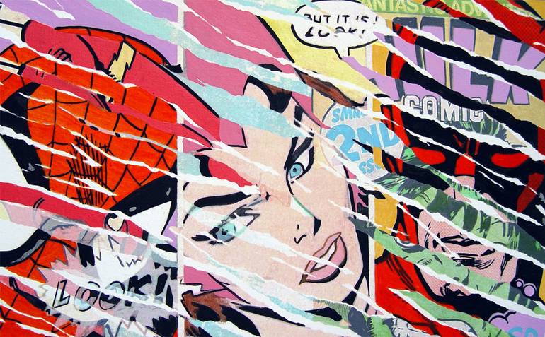 Original Pop Art Comics Painting by TRAFIC D'ART