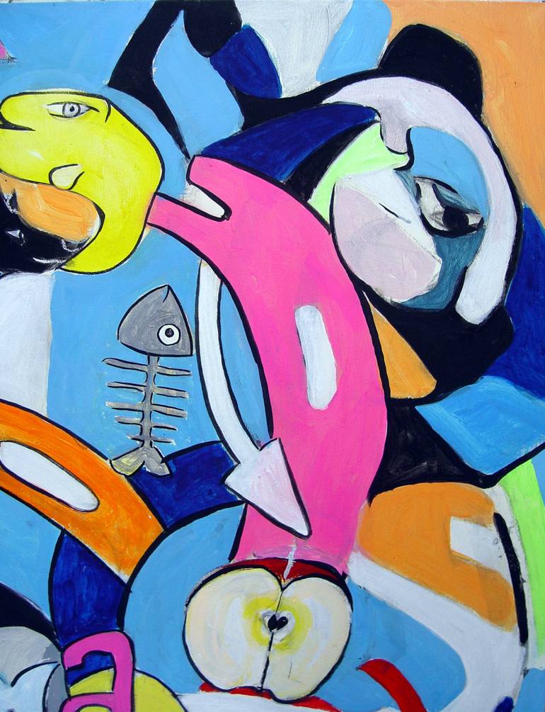 Original Pop Art Cartoon Painting by TRAFIC D'ART