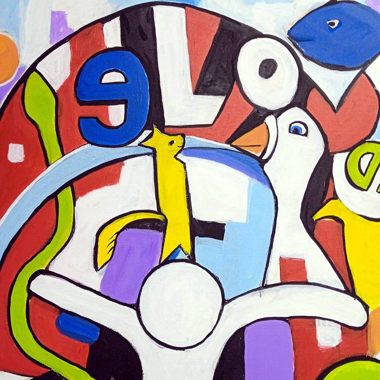 Original Pop Art Cartoon Painting by Trafic D'Art