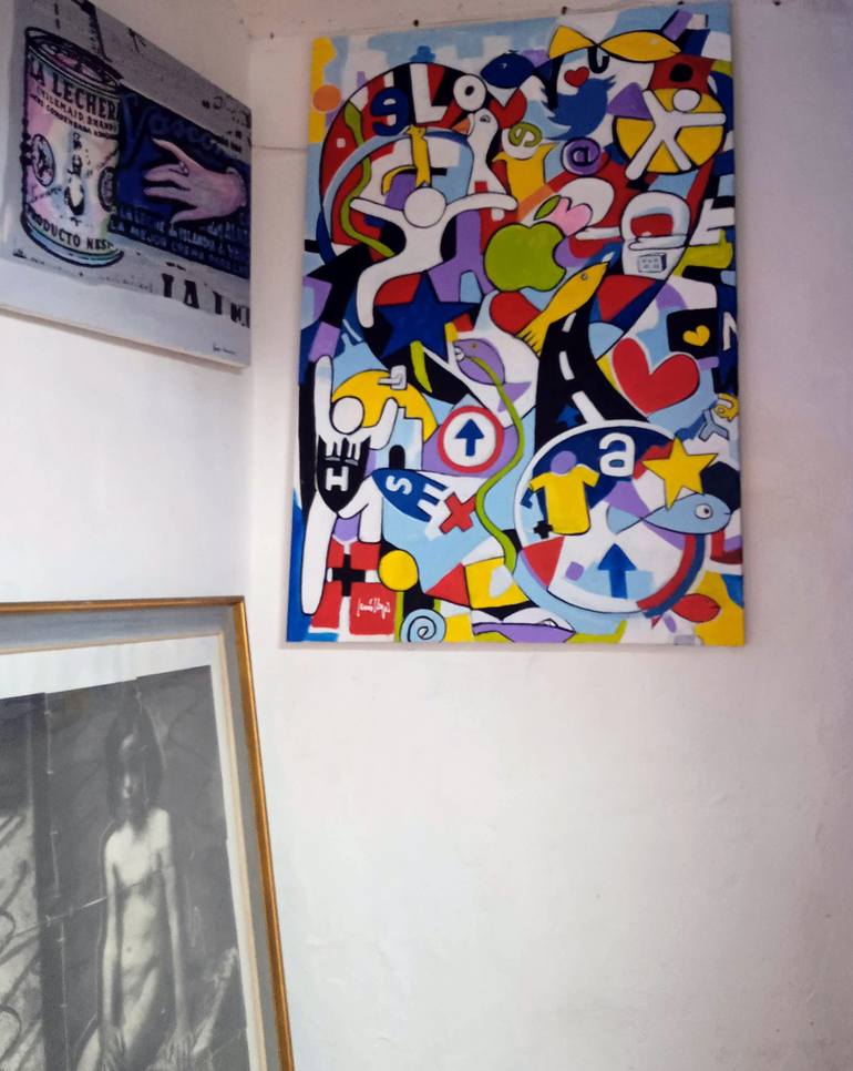 Original Pop Art Cartoon Painting by Trafic D'Art