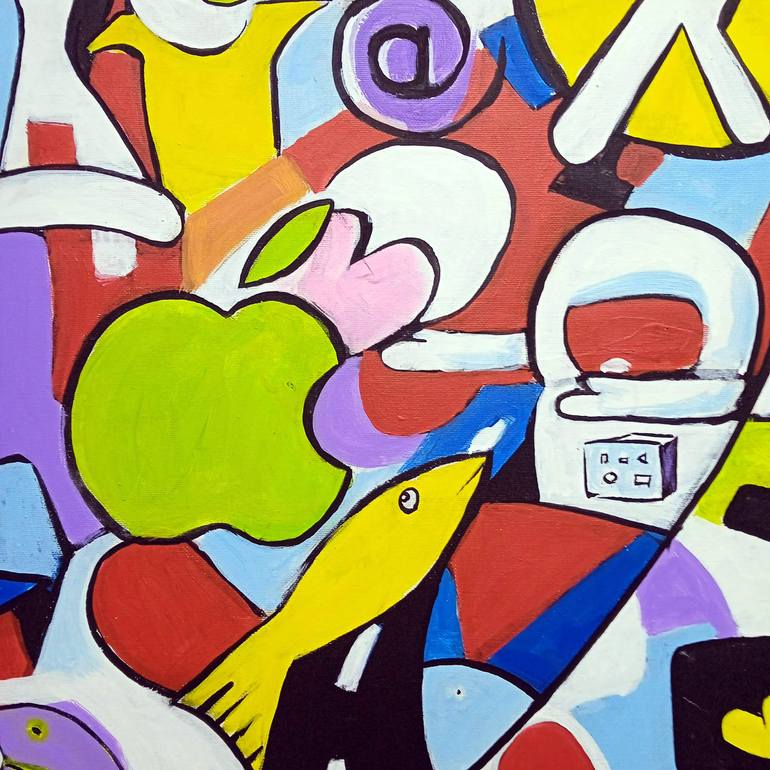 Original Pop Art Cartoon Painting by Trafic D'Art