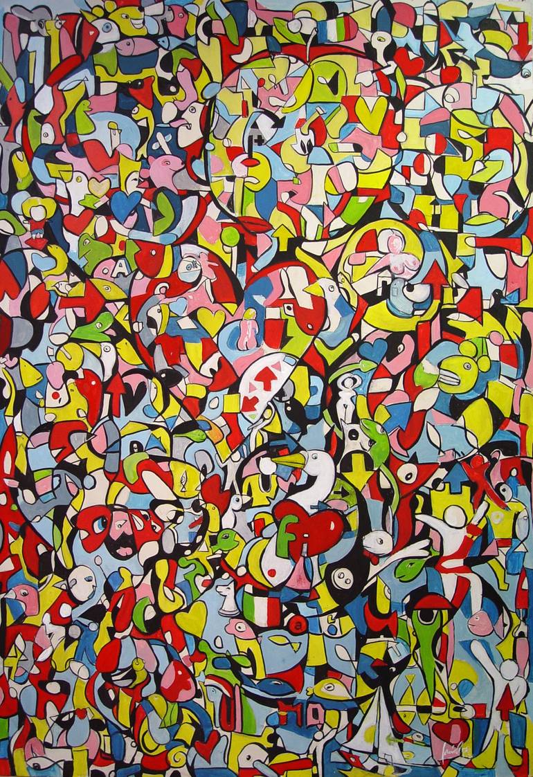Original Pop Art Cartoon Paintings by Trafic D'Art